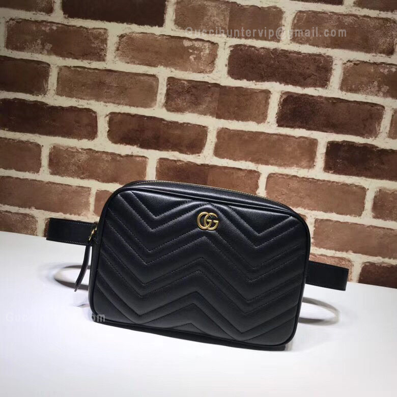 Gucci GG Marmont Matelassé Belt Bag Black 523380
